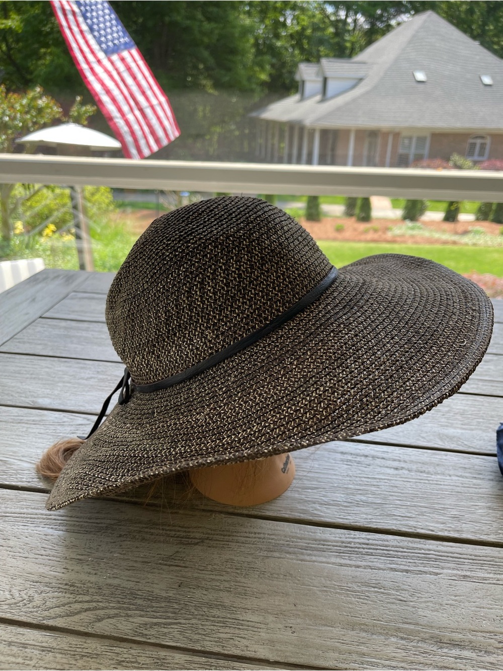 Goorin Bros. Vintage Woven Wide-Brim Sun Hat with Bow Accent Size Large - Picture 4 of 7
